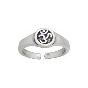 Sterling Silver Aum or OM Yoga Symbol Toe Ring or Pinky Ring - Silver Insanity