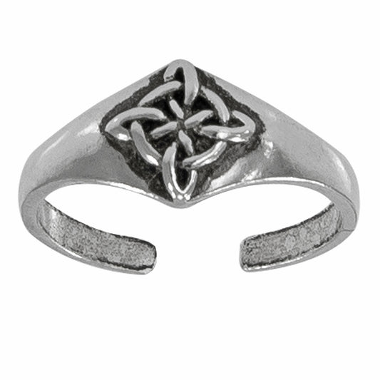 Sterling Silver Celtic Knot Northern Star Toe Pinky Ring - Silver Insanity