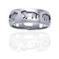 Engraved Pigs Sterling Silver 7mm Wide Piglet Ring Band - Silver Insanity