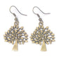 Golden Tree Antiqued Gold Tone Dangle Earrings - Silver Insanity