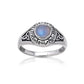 Zodiac Wheel Silver Celtic Knot Moonstone Ring - Silver Insanity