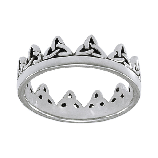 Crown of Celtic Knots Irish Royalty Sterling Silver Band Ring - Silver Insanity