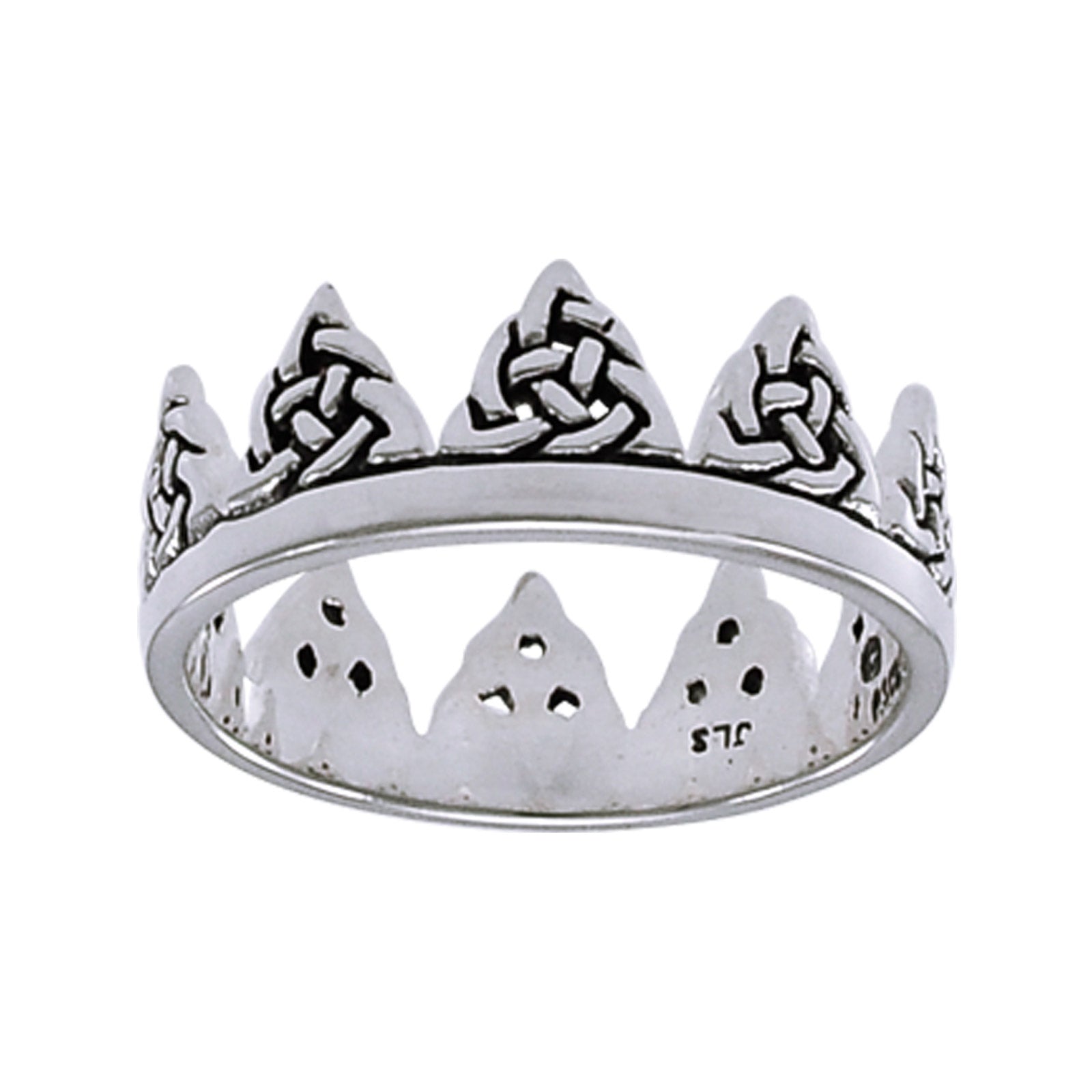 Celtic Crown Triquetra Knots Sterling Silver Ring - Silver Insanity