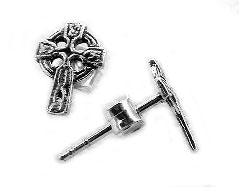 Tiny Sterling Silver Celtic Knot Cross Stud Post Earrings - Silver Insanity