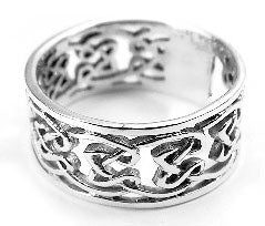 Open Celtic Knotwork Sterling Silver Band Ring - Silver Insanity
