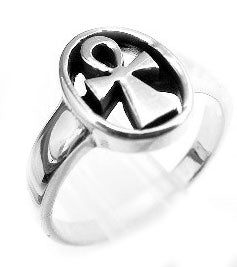 Sterling Silver Egyptian Ankh Symbol Cross Ring - Silver Insanity