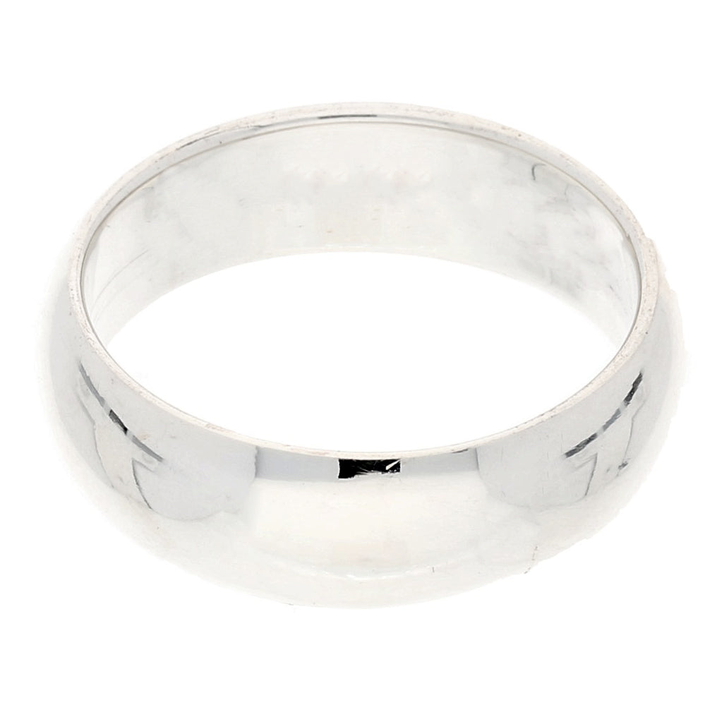 Solid Sterling Silver 6mm Wedding Band Ring - Silver Insanity