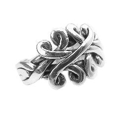 Sterling Silver Celtic Knot Puzzle Band Ring - Silver Insanity