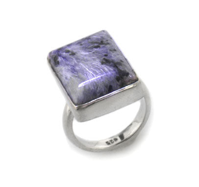 Genuine Purple Russian Charoite Sterling Silver Ring - Silver Insanity