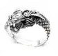 Sterling Silver Wrapped Snarling Dragon Ring - Silver Insanity