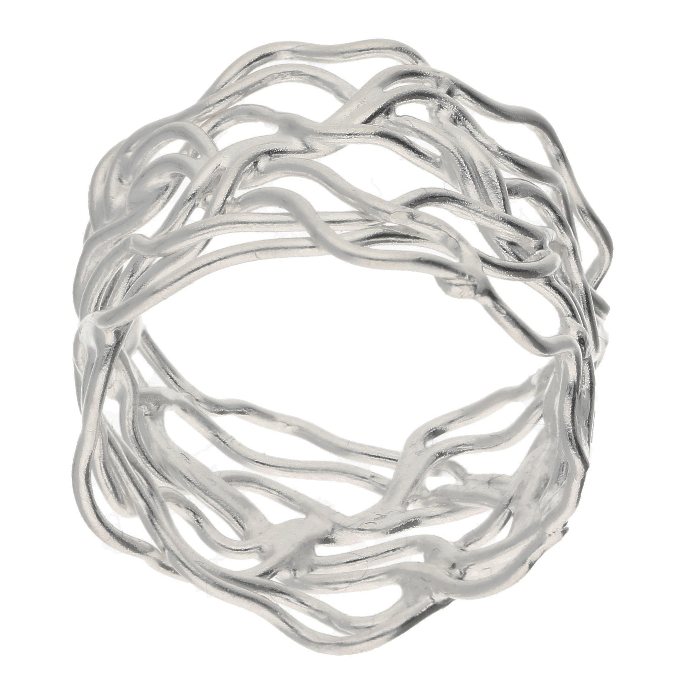 Unique Filigree Wirework Wide Band Sterling Silver Ring – Silver Insanity