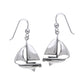 Full Sails - Nautical Ocean Sailboat Nickel Free Sterling Silver Hook Earrings - Silver Insanity